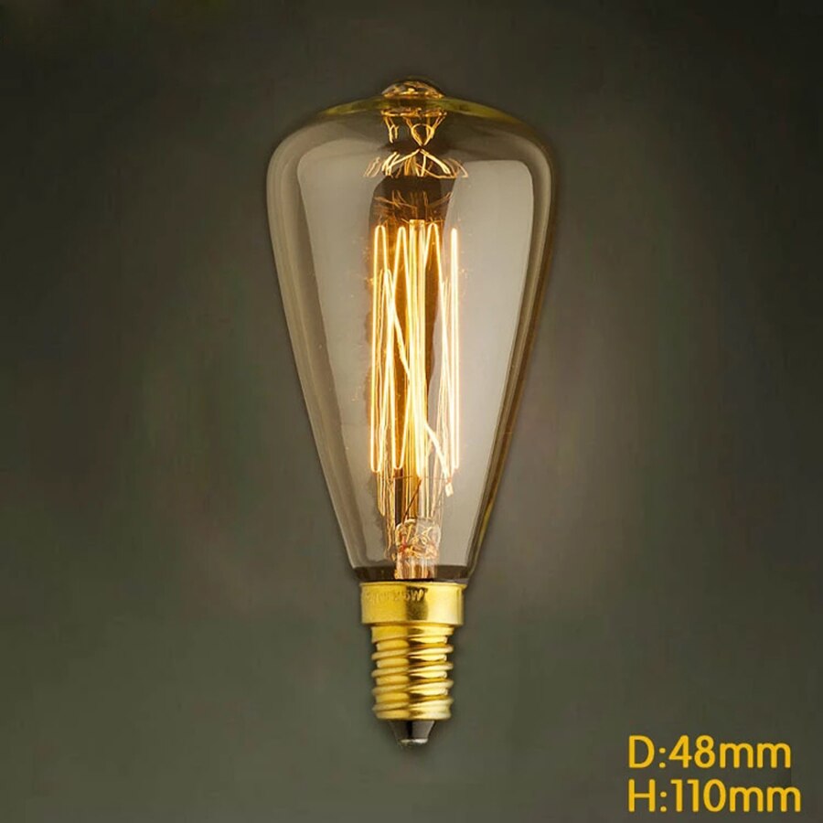 E14 베이스 ST48 고품질 레트로 백열 조명 램프 전구, 유리 LED 에디슨 전구 40W 220V 펜던트 램프, 인기 판매